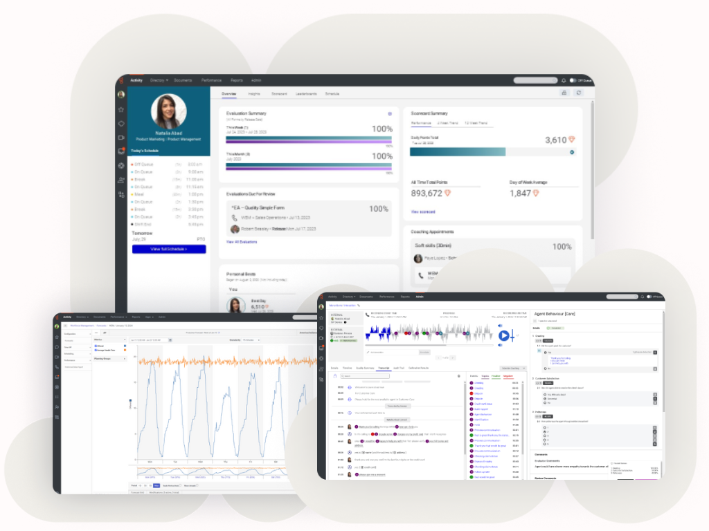 Panel de Genesys WEM para gestión de calidad y optimización de la fuerza laboral